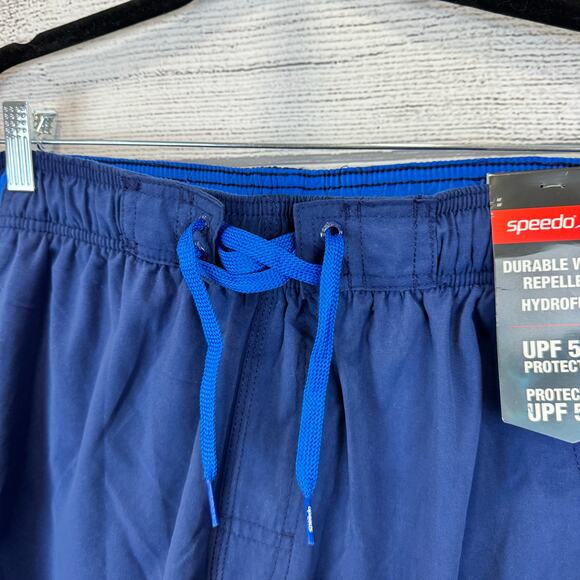 Speedo Men's Navy Blue Loose Fit UPF 50+ Swim Trunks Size Medium - Picture 9 of 9